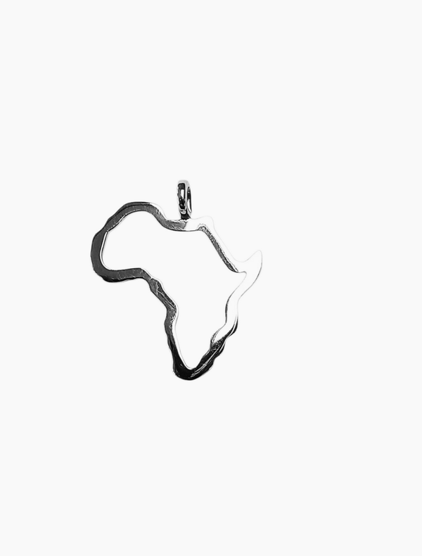 Silver Contour Africa Pendant