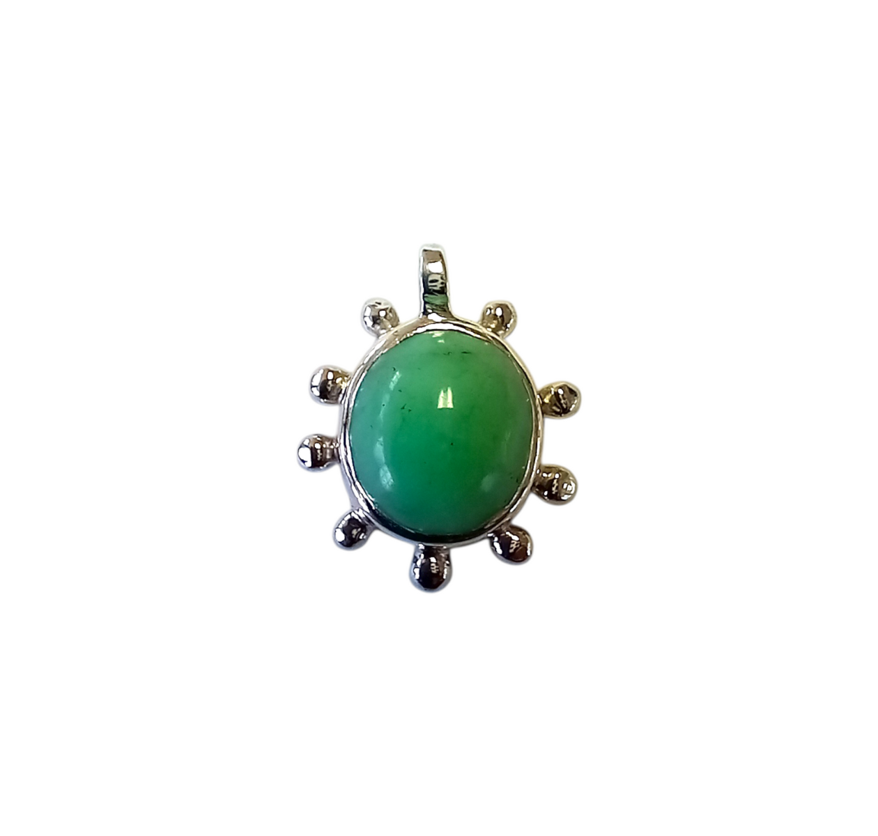 Silver Radiance Chrysoprase Pendant