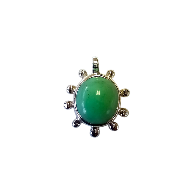 Silver Radiance Chrysoprase Pendant